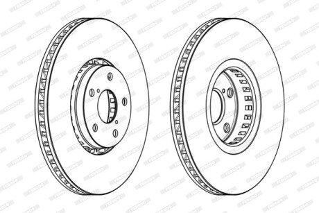 Вентильований гальмівний диск ferodo DDF1957RC1