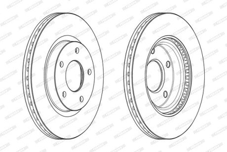 Вентильований гальмівний диск ferodo DDF2100C
