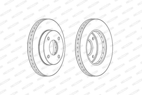 Вентильований гальмівний диск ferodo DDF2134C на Митсубиси Лансер 9