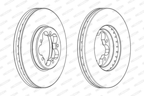 Вентильований гальмівний диск ferodo DDF2469 на Форд Кастом