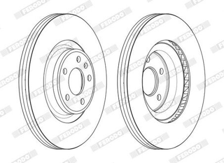 Вентилируемый тормозной диск ferodo DDF2597C-1 на Ауди A4 B9