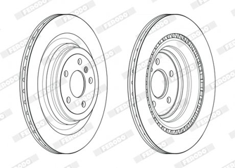 Вентильований гальмівний диск ferodo DDF2630C