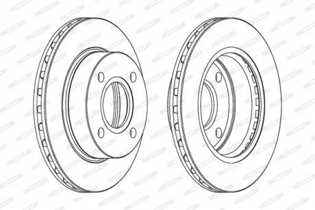 Вентильований гальмівний диск ferodo DDF887