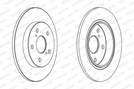 Задний тормозной диск ferodo DDF1645C