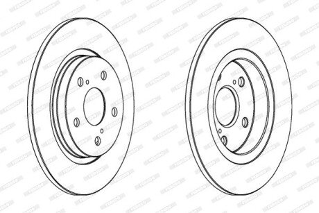 Задній гальмівний (тормозний) диск ferodo DDF1755C на Тойота Авенсис т27