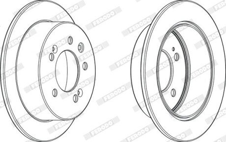 Задний тормозной диск ferodo DDF2005C на Hyundai Элантра hd