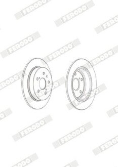 Задній гальмівний (тормозний) диск ferodo DDF2075C
