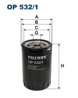 Масляный фильтр filtron OP 532/1