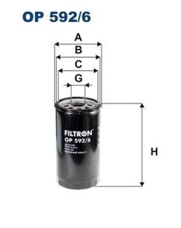 Масляный фильтр filtron OP 592/6