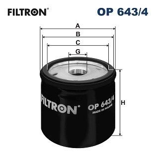 Масляний фільтр filtron OP643/4 на Ниссан Примастар