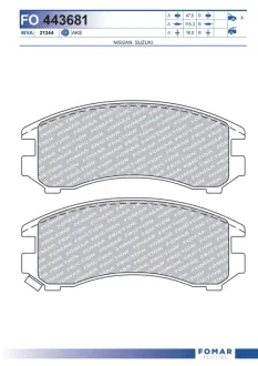 Тормозные колодки FOMAR ROULUNDS FO443681 Ниссан Sunny n13