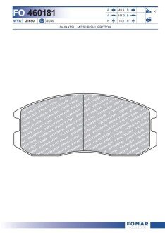 Тормозні (гальмівні) колодки fomar roulunds FO460181 на Митсубиси Лансер