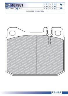 Тормозные колодки fomar roulunds FO 467981 на Мерседес W126