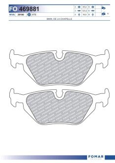 Тормозные колодки fomar roulunds FO 469881 на Бмв Z3