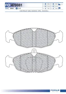 Тормозные колодки FOMAR ROULUNDS FO470081