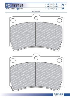 Тормозные колодки fomar roulunds FO 477481 на Мазда 323f bg