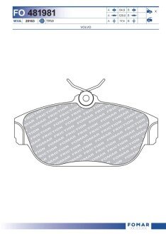 Тормозні (гальмівні) колодки fomar roulunds FO481981 на Вольво 960