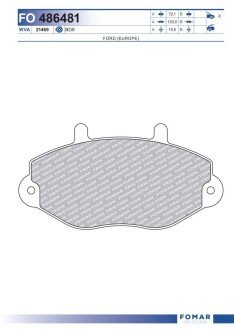 Тормозные колодки fomar roulunds FO486481 на Форд Транзит 4