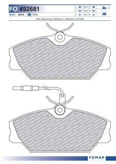 Тормозные колодки fomar roulunds FO 492681 на Рено Megane