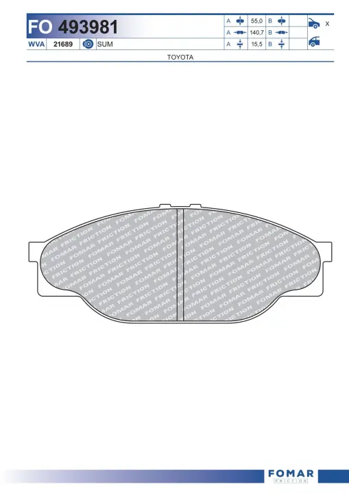 Тормозные колодки FOMAR ROULUNDS FO 493981