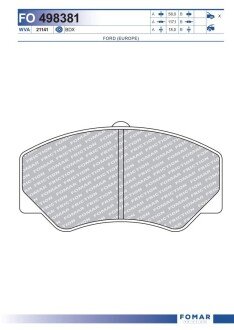 Тормозные колодки fomar roulunds FO 498381 на Форд Эскорт