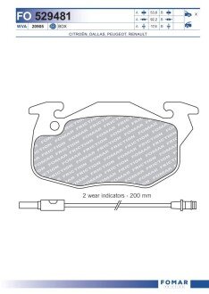 Тормозные колодки fomar roulunds FO 529481 на Пежо 309