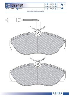 Тормозні (гальмівні) колодки fomar roulunds FO629481 на Ситроен Джампер