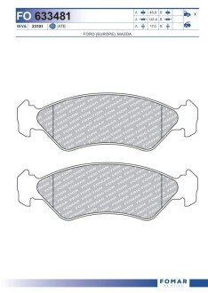 Тормозні (гальмівні) колодки fomar roulunds FO633481 на Форд KA