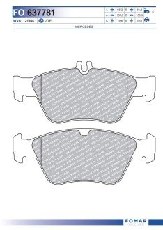 Тормозные колодки fomar roulunds FO 637781 на Мерседес Clk w208