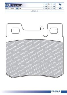 Тормозні (гальмівні) колодки fomar roulunds FO639281