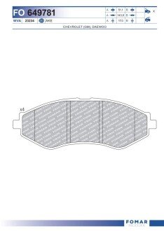 Тормозні (гальмівні) колодки fomar Friction FO649781 на Chevrolet Lacetti