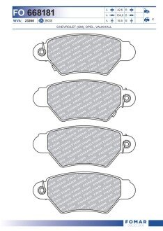 Тормозні (гальмівні) колодки fomar roulunds FO 668181 на Опель Астра g