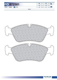 Тормозные колодки fomar roulunds FO 672581 на Бмв Z3