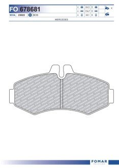Тормозні (гальмівні) колодки fomar roulunds FO678681 на Мерседес Вито 638