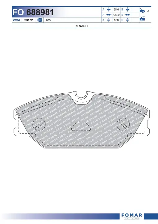 Тормозные колодки FOMAR ROULUNDS FO688981