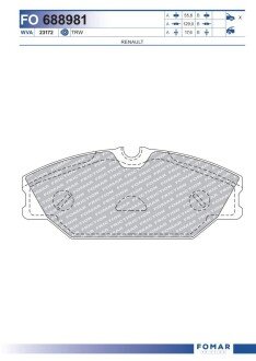 Тормозные колодки fomar roulunds FO688981 на Рено Сафран