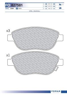 Тормозні (гальмівні) колодки fomar roulunds FO827581 на Опель Корса д