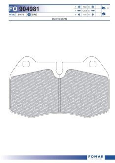 Тормозні (гальмівні) колодки fomar roulunds FO904981 на Бмв E38
