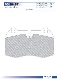 Тормозные колодки FOMAR ROULUNDS FO904981 Бмв 8 Series