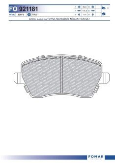 Тормозные колодки fomar roulunds FO 921181 на Рено Megane