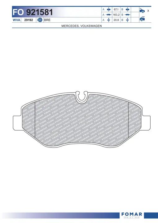 Тормозные колодки FOMAR ROULUNDS FO921581