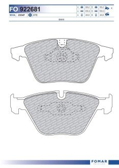 Тормозні (гальмівні) колодки fomar roulunds FO922681 на Бмв E65
