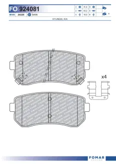 Тормозные колодки FOMAR ROULUNDS FO924081 Киа Рио 2