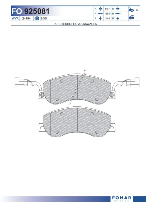 Тормозные колодки FOMAR ROULUNDS FO925081
