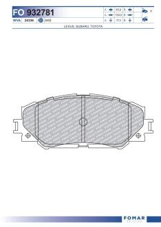 Тормозні (гальмівні) колодки fomar roulunds FO932781 на Тойота Приус