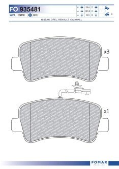 Тормозные колодки fomar roulunds FO 935481 на Рено Мастер 3