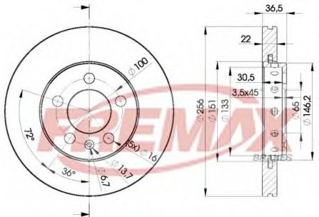 Гальмівний диск fremax BD-5602