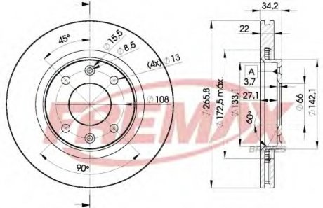 Тормозной диск fremax BD-4750