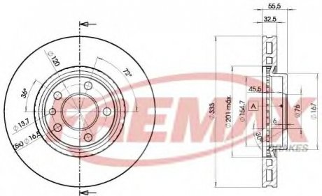 Гальмівний диск fremax BD-3020