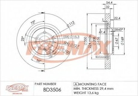 Тормозной диск fremax BD-3506